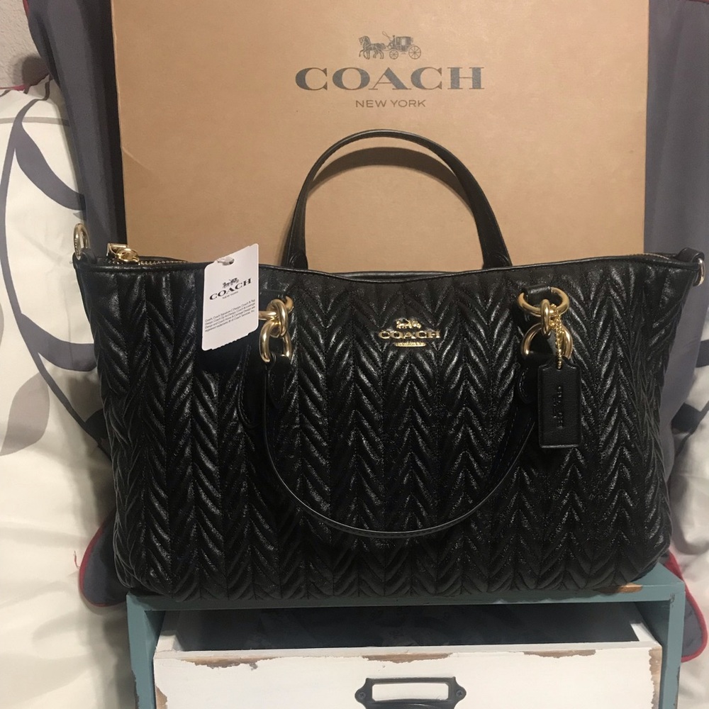 Coach Satchel Quilted Leather